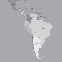 South America Map - Vector Map of South and Central America