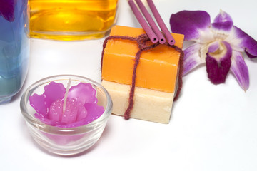 Spa setting on white