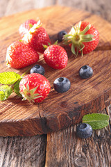 strawberry and blueberry