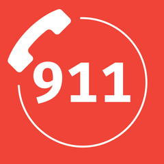 911 Emergency Call Number Logo - obrazy, fototapety, plakaty