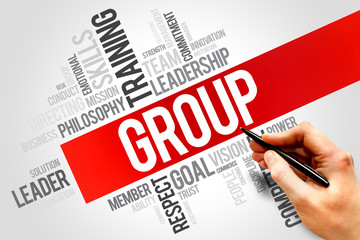 Fototapeta premium GROUP word cloud, business concept