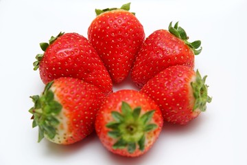 strawberry on white plate