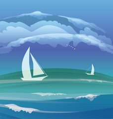 Tropic ocean island lanscape