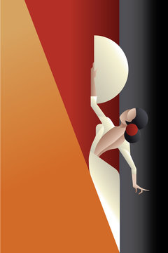 Art Deco styled Spain Flamenco dancer