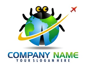 Ladybugs earth logo image vector