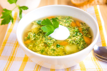 vegetable soup with parsley