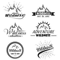 vector set of wilderness and nature exploration 