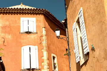 Roussillon, Provence - France. Famous Red Ancient Homes