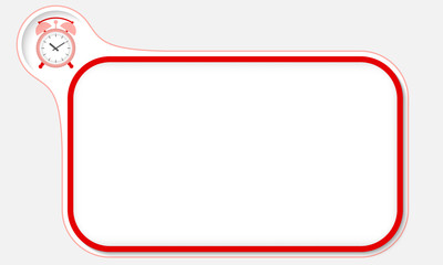 Red frame for your text and alarm clock