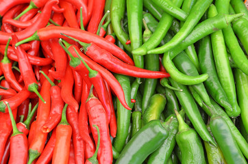 roter und gr&uuml;ner paprika