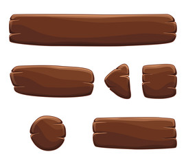 Set of cartoon buttons with different shapes