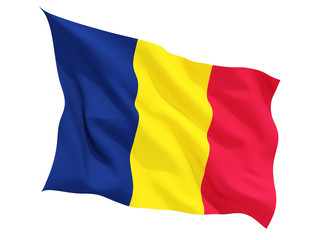 Waving flag of chad
