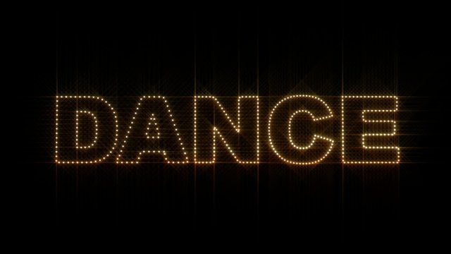 Set of 10 Dance text LEDS reveals with alpha channel