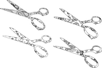 Scissors set vector illustration