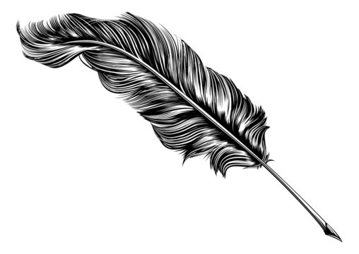 Quill Feather Ink Writing Pens Inkwell Stock Vector (Royalty Free