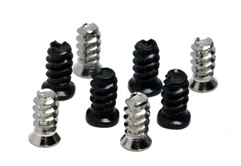 screws and photographed closeup isolated on white