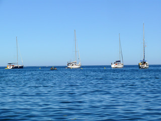 Obraz premium Sails in Portbou, in the Costa Brava