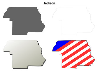 Jackson County (Florida) outline map set