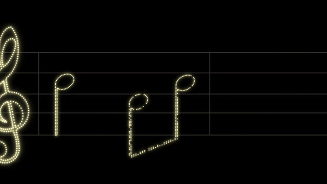 Leds Music Sheet travelling loop with alpha channel