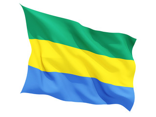 Waving flag of gabon