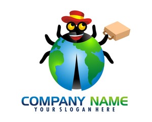 Ladybugs earth logo image vector