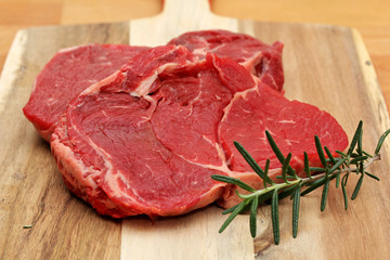 Raw sliced of beef meat, Scotch fillet