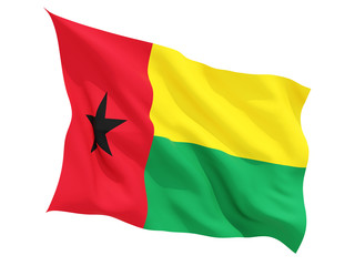 Waving flag of guinea bissau