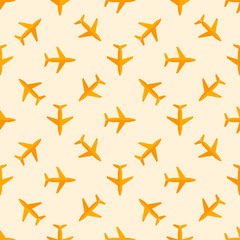 Vector airplane seamless pattern
