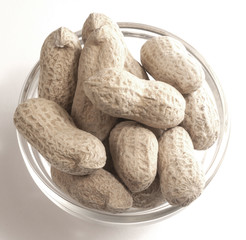 Dried peanuts in closeup