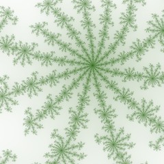 Isolated popular green orange fractal graphics on white