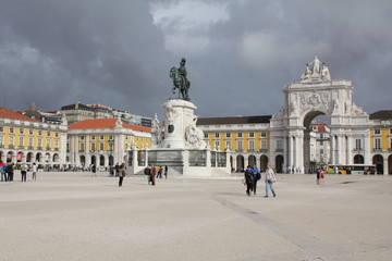 Obraz premium Place du commerce, Lisbonne, Portugal