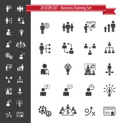 Business Training Set. 20 Icon Set