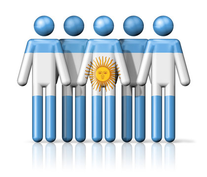 Flag of Argentina on stick figure