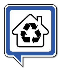 Logo maison et recyclage.