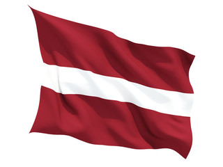 Fototapeta na wymiar Waving flag of latvia