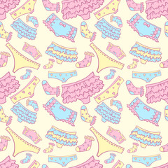 Underwear seamless pattern with other pants and socks
