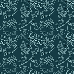 Underwear seamless pattern with other pants and socks