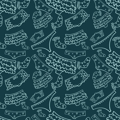 Underwear seamless pattern with other pants and socks