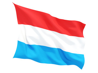 Fototapeta na wymiar Waving flag of luxembourg