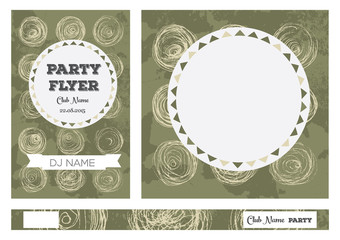 Club Flyers with copy space in green colors