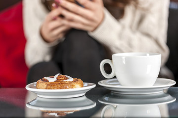 Woman using her mobile phone