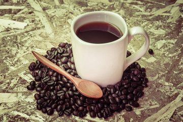 Coffee with filter effect retro vintage style