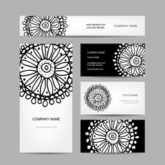 Business cards collection, abstract floral design