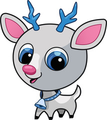 Cute deer Rudolf vector illustration