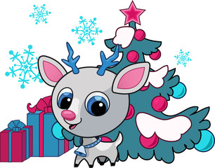 Christmas deer vector illustration