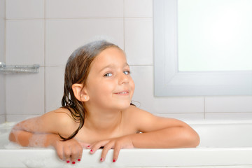 Girl in a bathtub