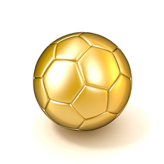 Golden football - soccer ball isolated on white background