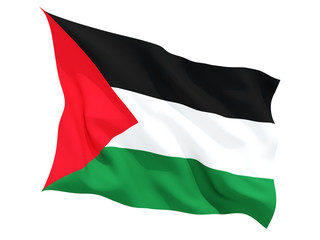 Obraz premium Waving flag of palestinian territory