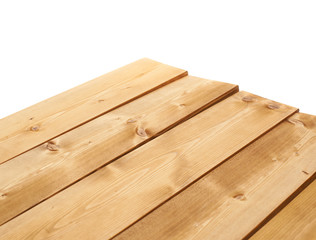 Brown paint coated wooden boards