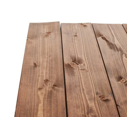 Dark brown paint coated wooden boards